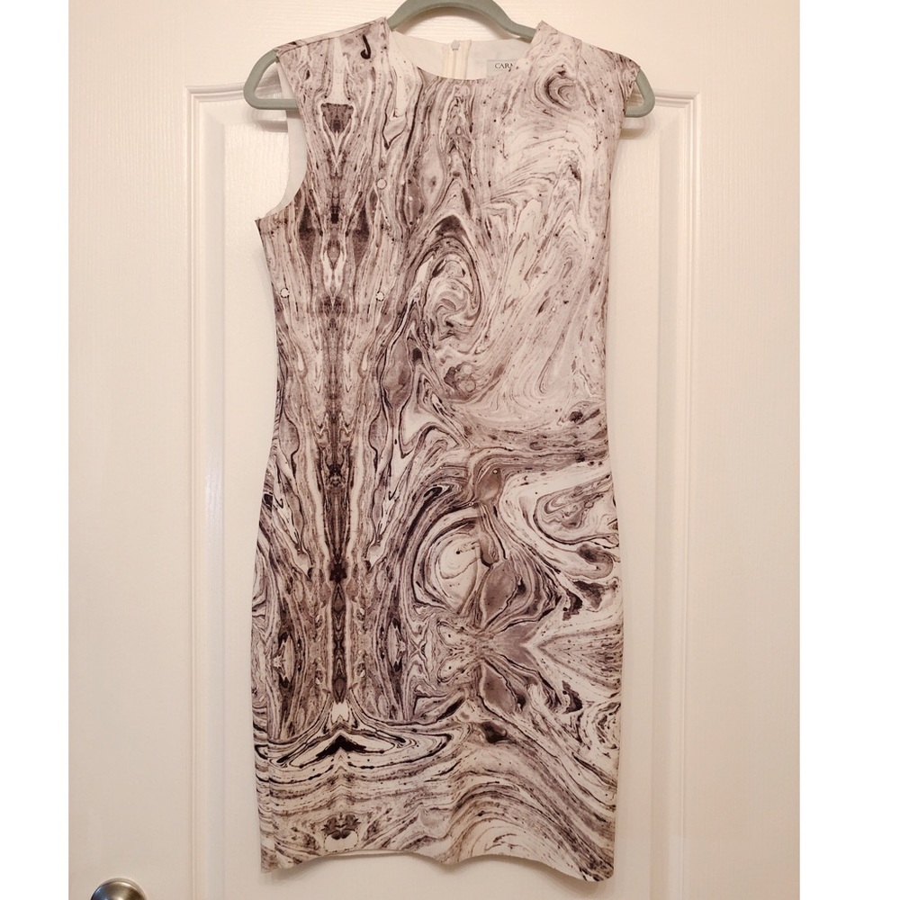 Carmen Marc Valvo Sleeveless Printed Dress